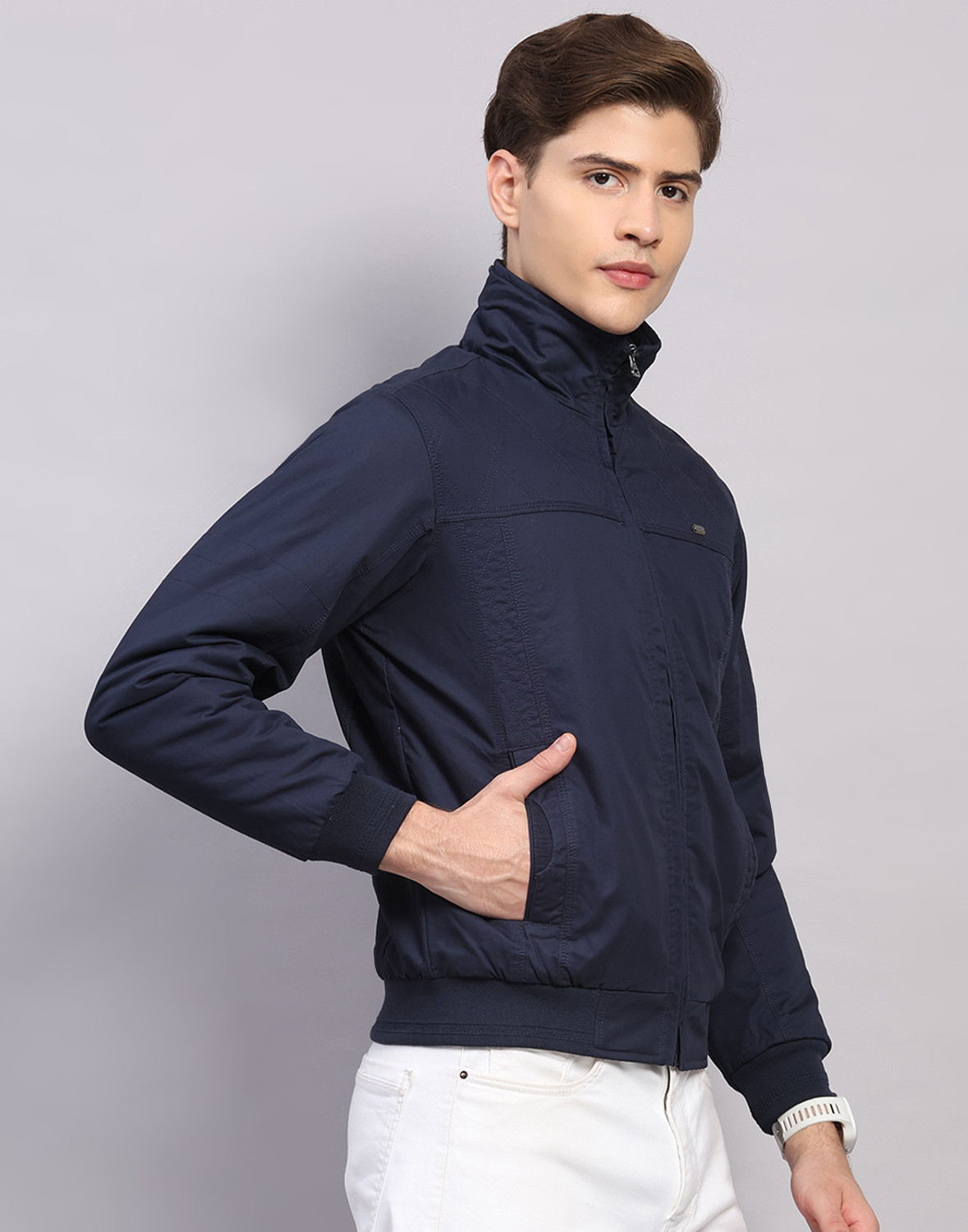 Image of MONTE CARLO Men Solid Casual Jacket