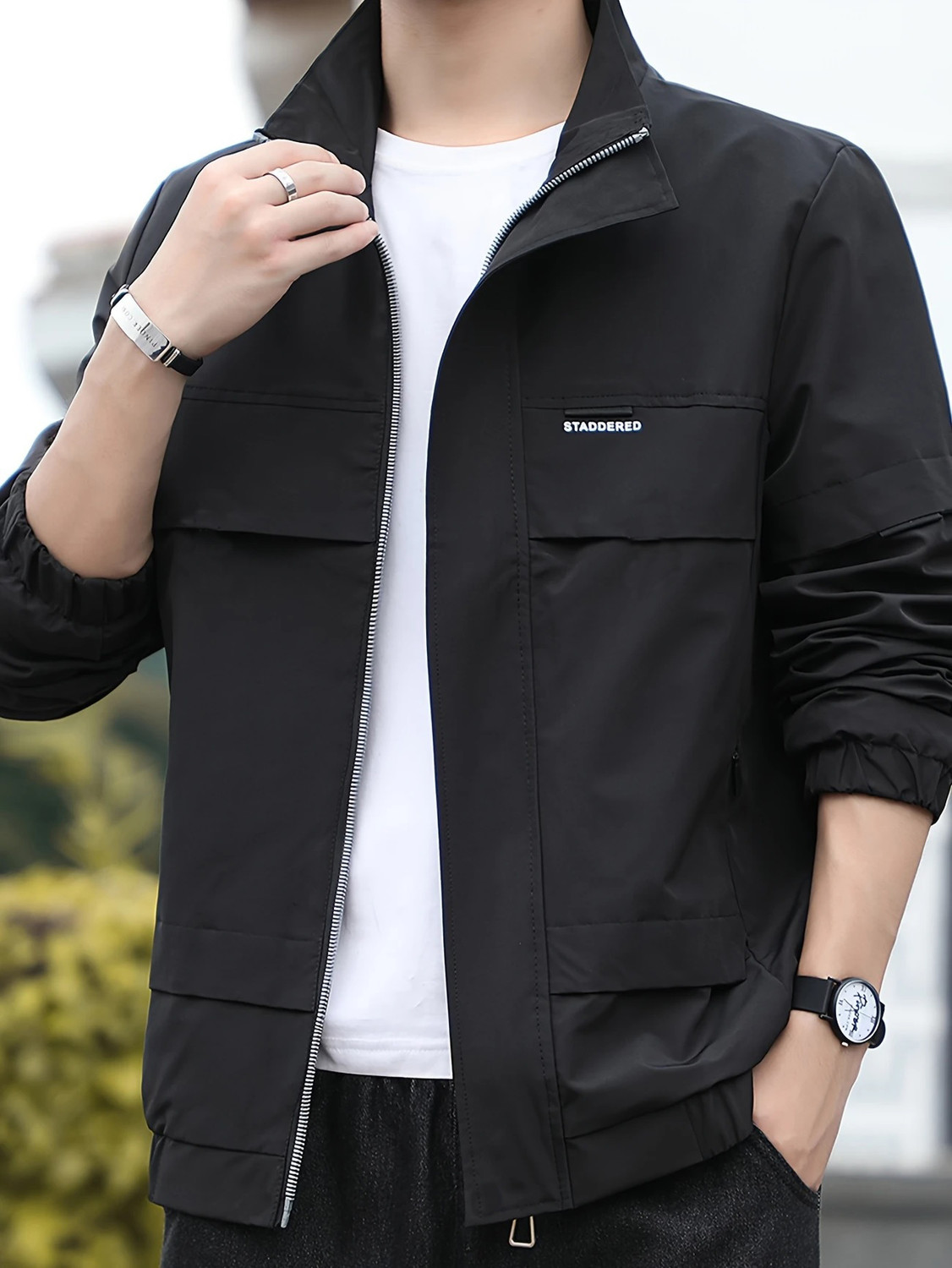 Image of R.Code by The Roadster Life Co. Full Sleeve Solid Men Jacket