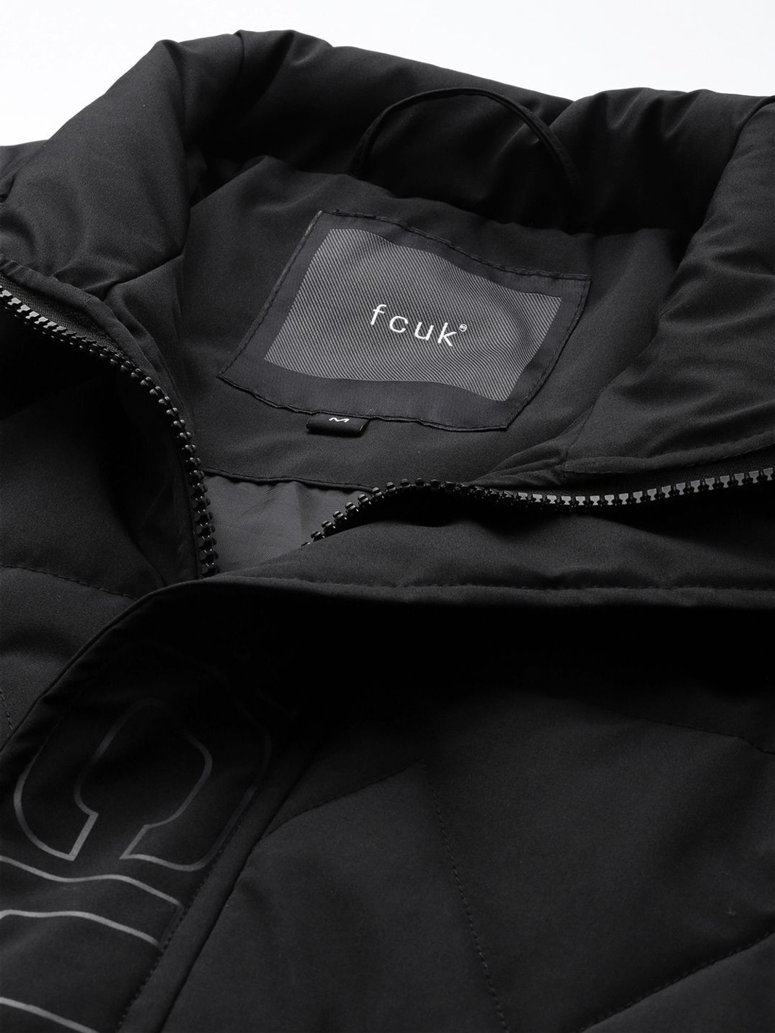 Image of FCUK Full Sleeve Solid Men Puffer Jacket