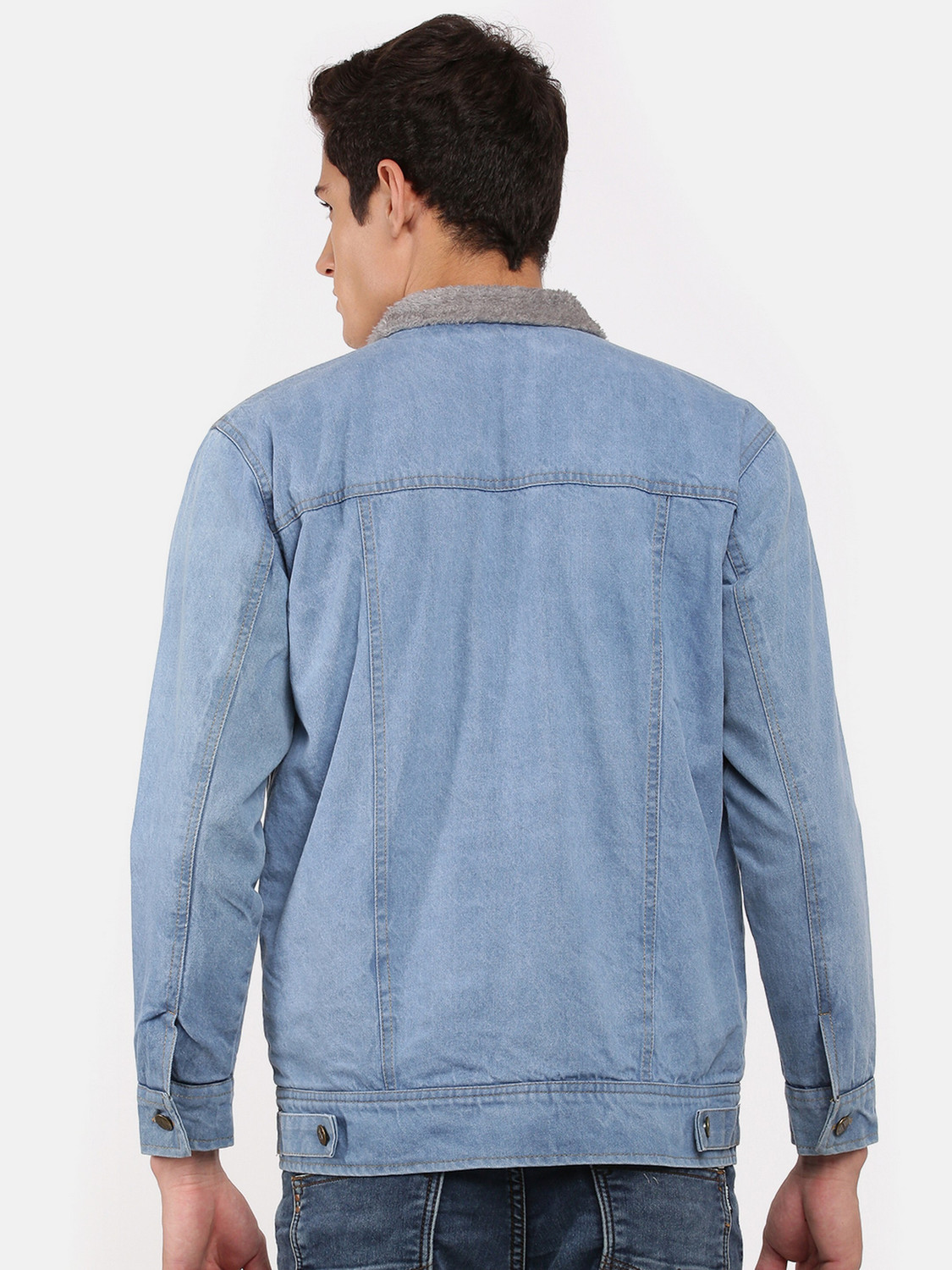 Image of VOGATI Full Sleeve Washed Men Denim Jacket