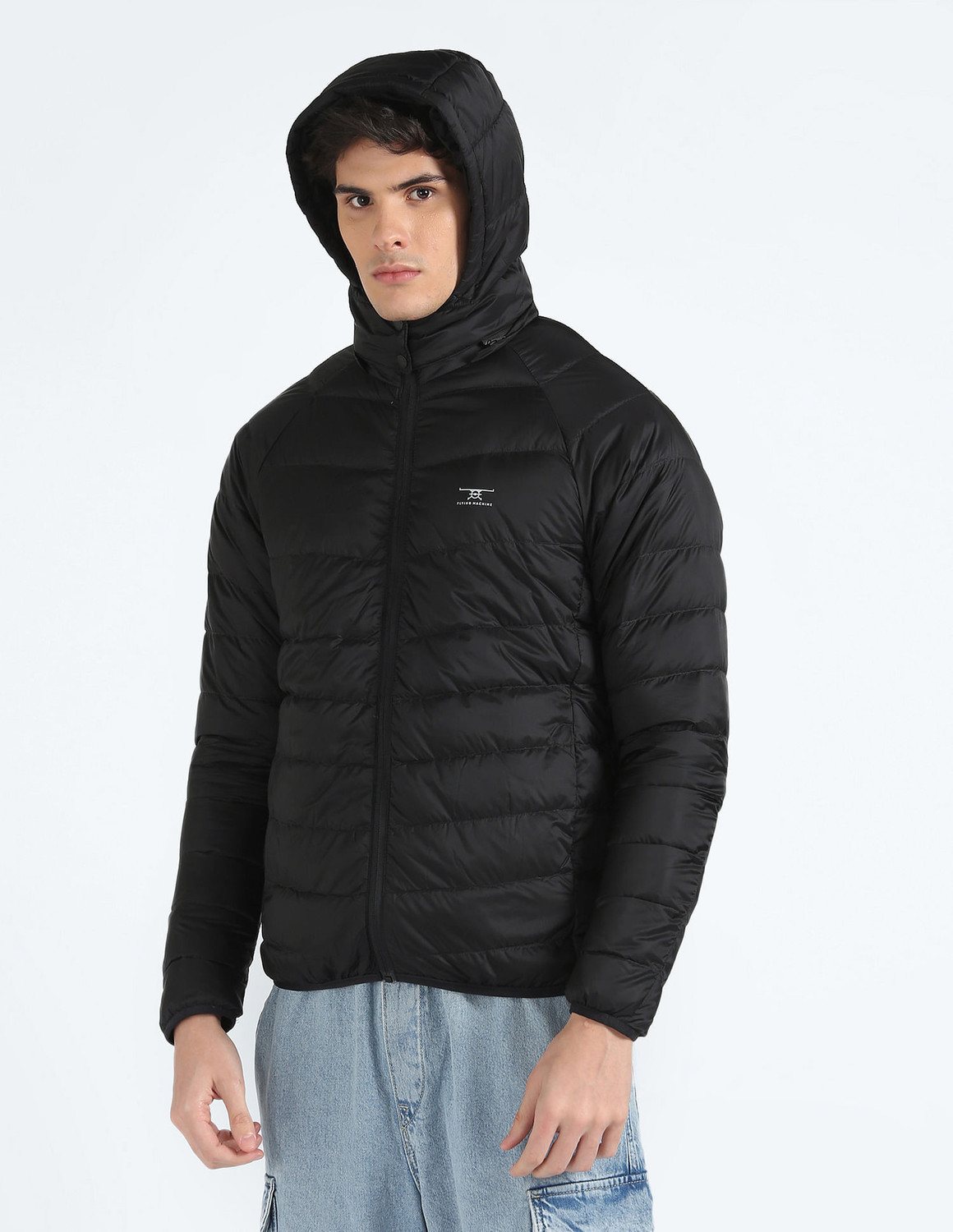 Image of FLYING MACHINE Men Solid Puffer Jacket