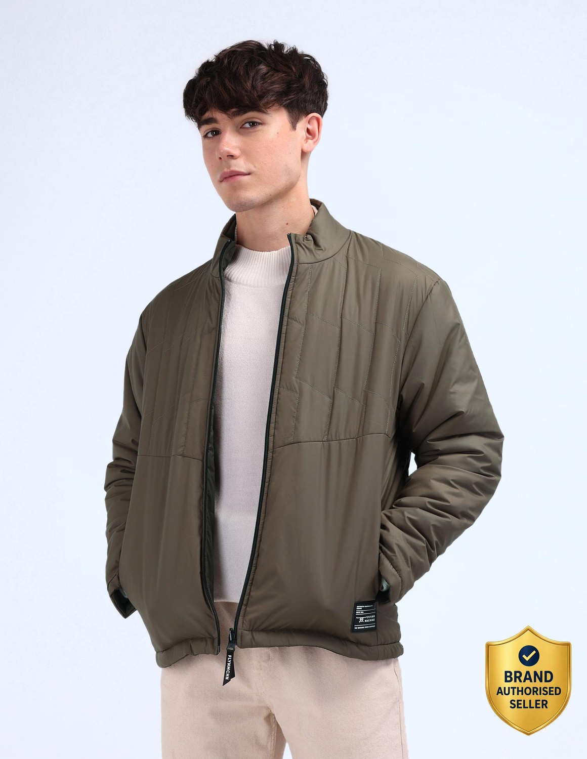 Image of FLYING MACHINE Men Solid Casual Jacket