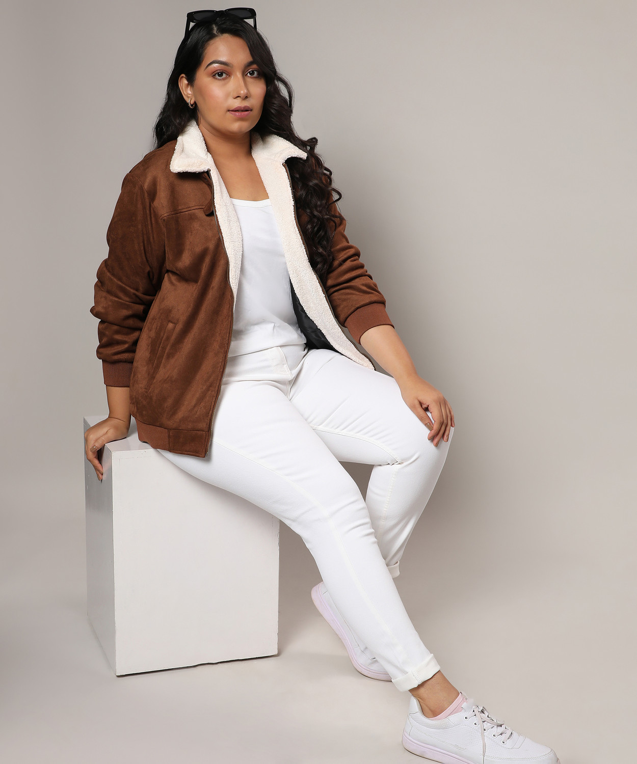 Image of Instafab Plus Full Sleeve Solid Women Jacket