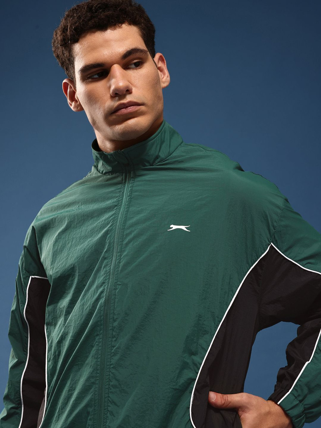 Image of SLAZENGER Full Sleeve Colorblock Men Jacket