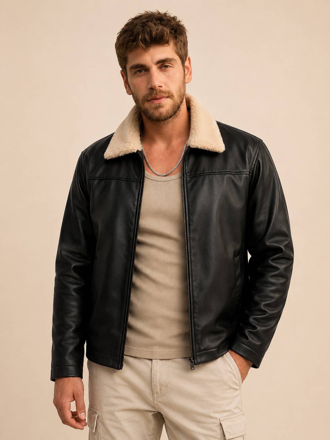 LIZBEE Full Sleeve Solid Men Jacket - Image 1