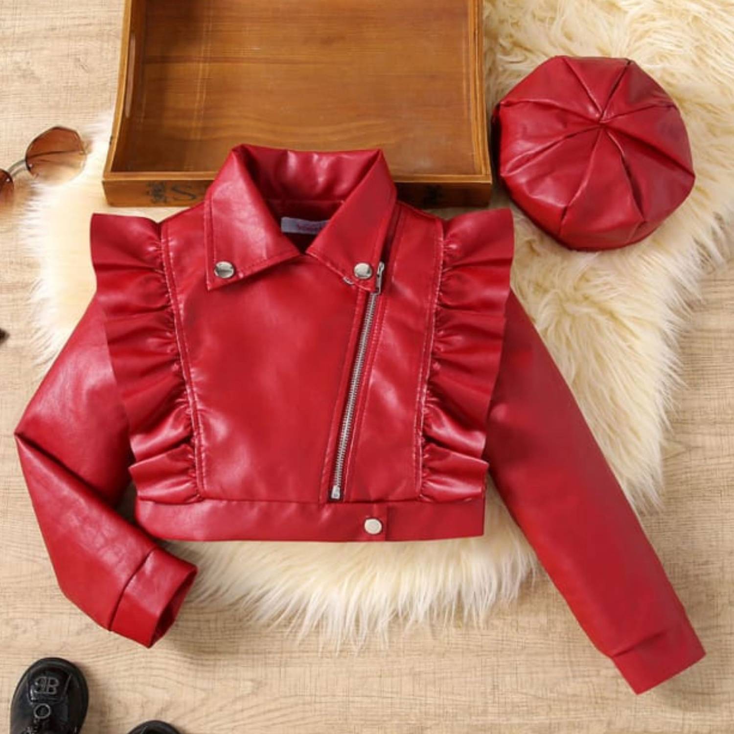4YOU Full Sleeve Self Design Girls Jacket