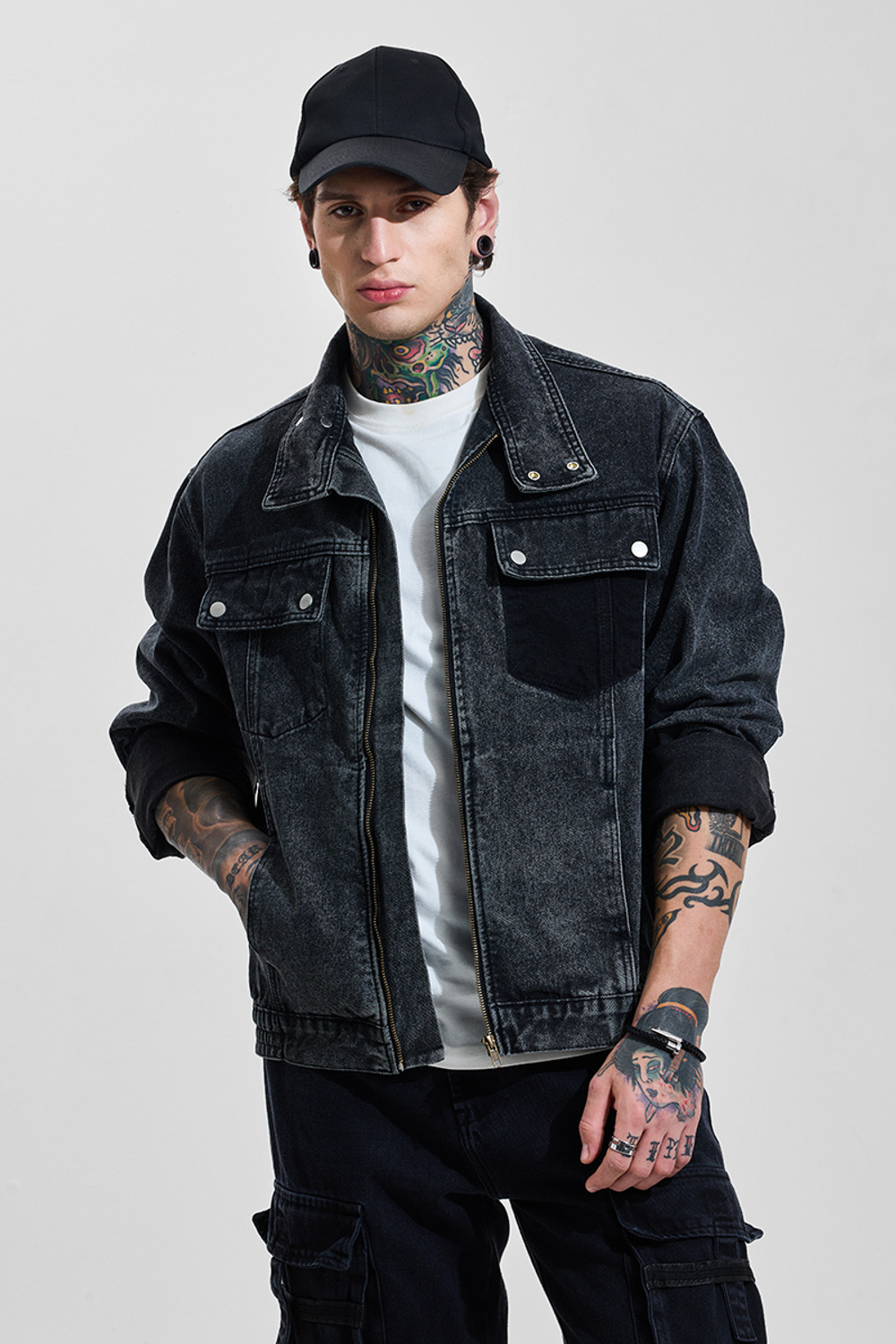 Image of Snitch Full Sleeve Solid Men Jacket
