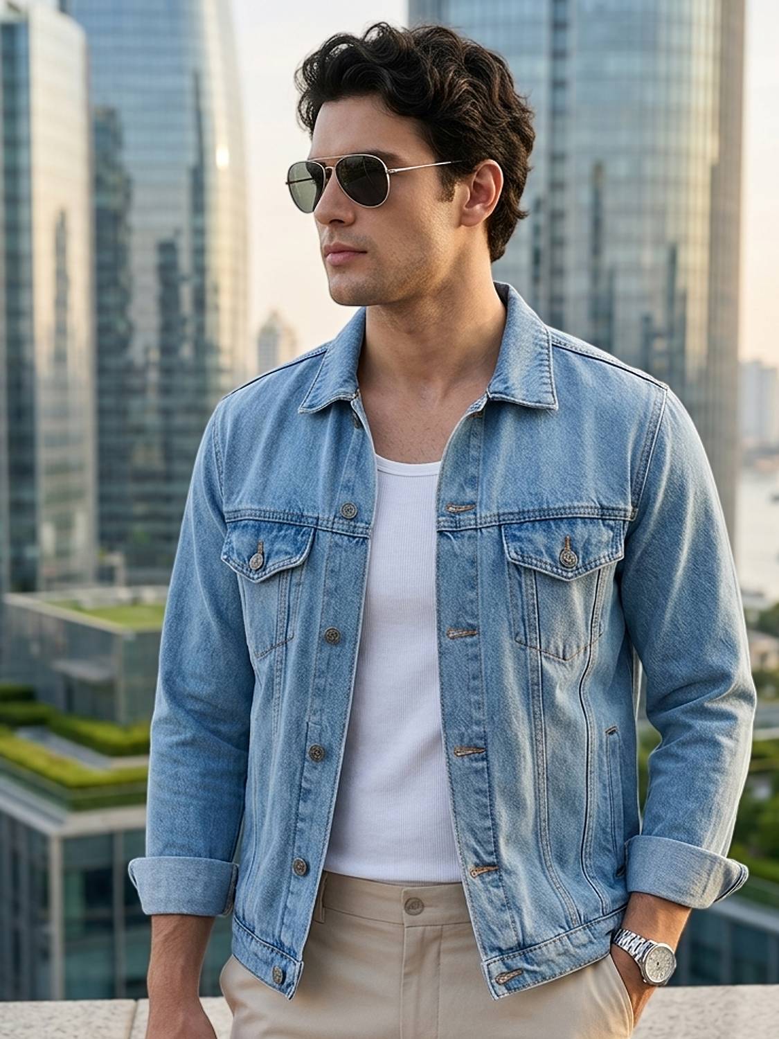 Urbano Men Blue Denim Jacket - Image 1