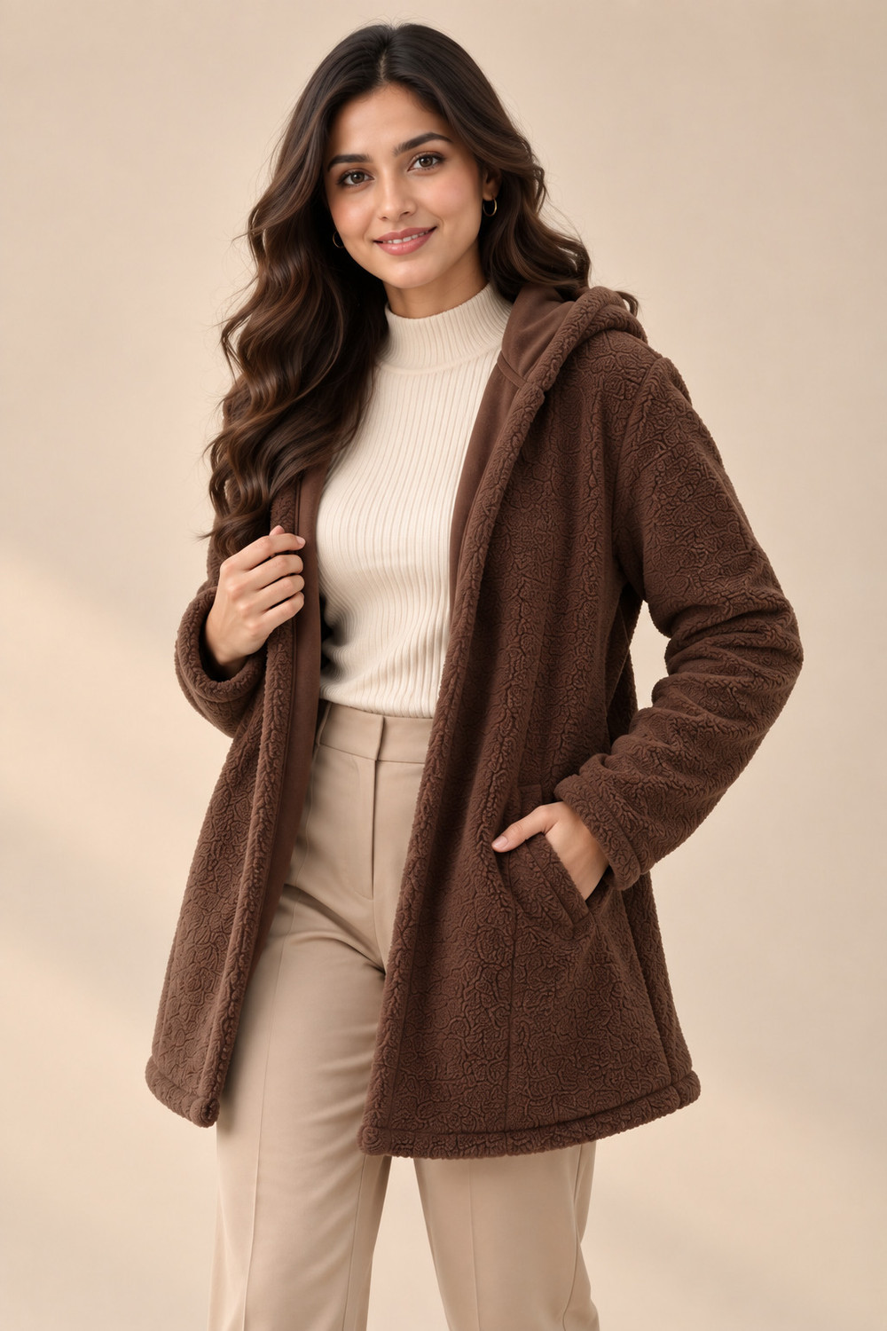 Image of BILBURY Women Self Design Casual Jacket