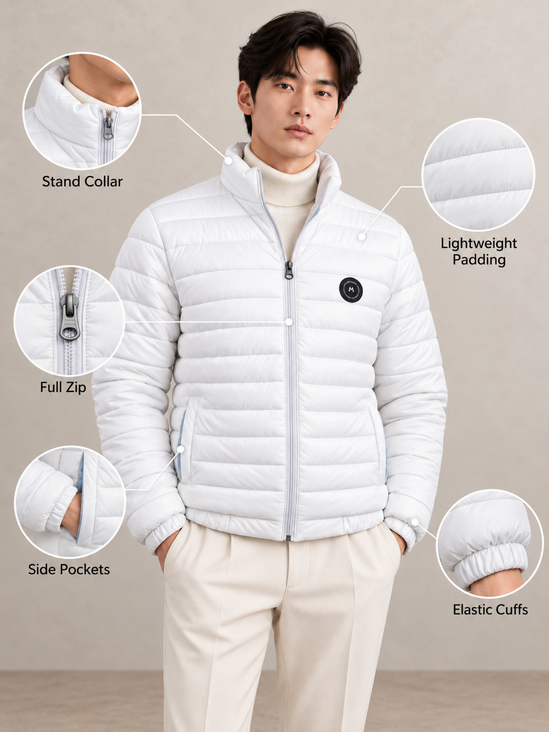 Image of Mia Fashion Men Embroidered Bomber Jacket
