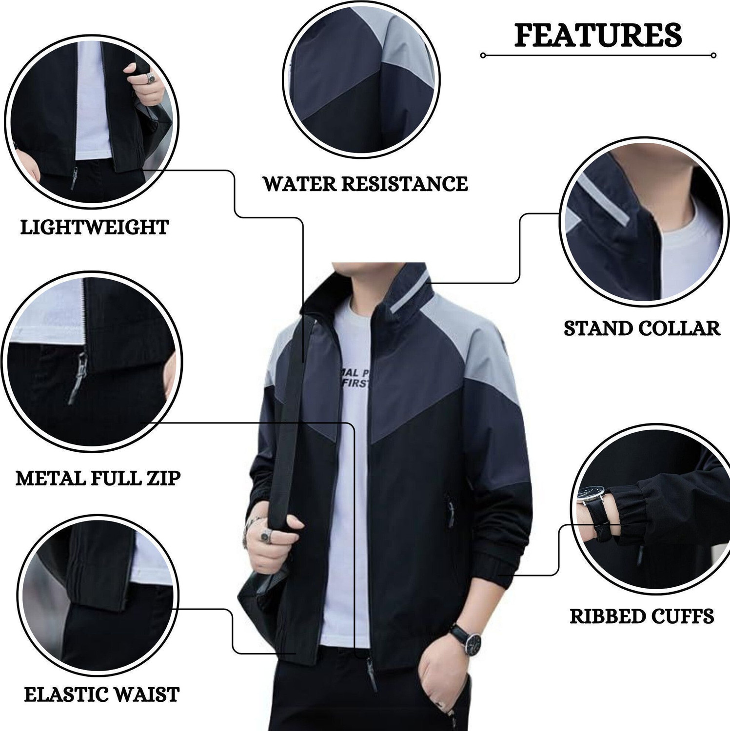 Image of Mia Fashion Men Colorblock Casual Jacket