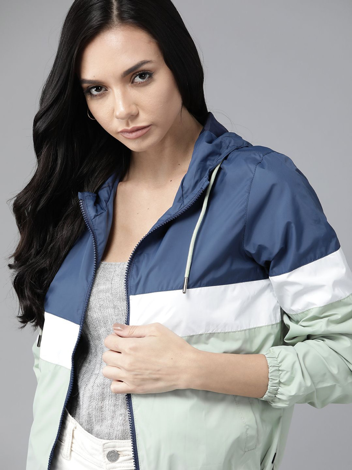 Roadster Full Sleeve Colorblock Women Padded  Jacket