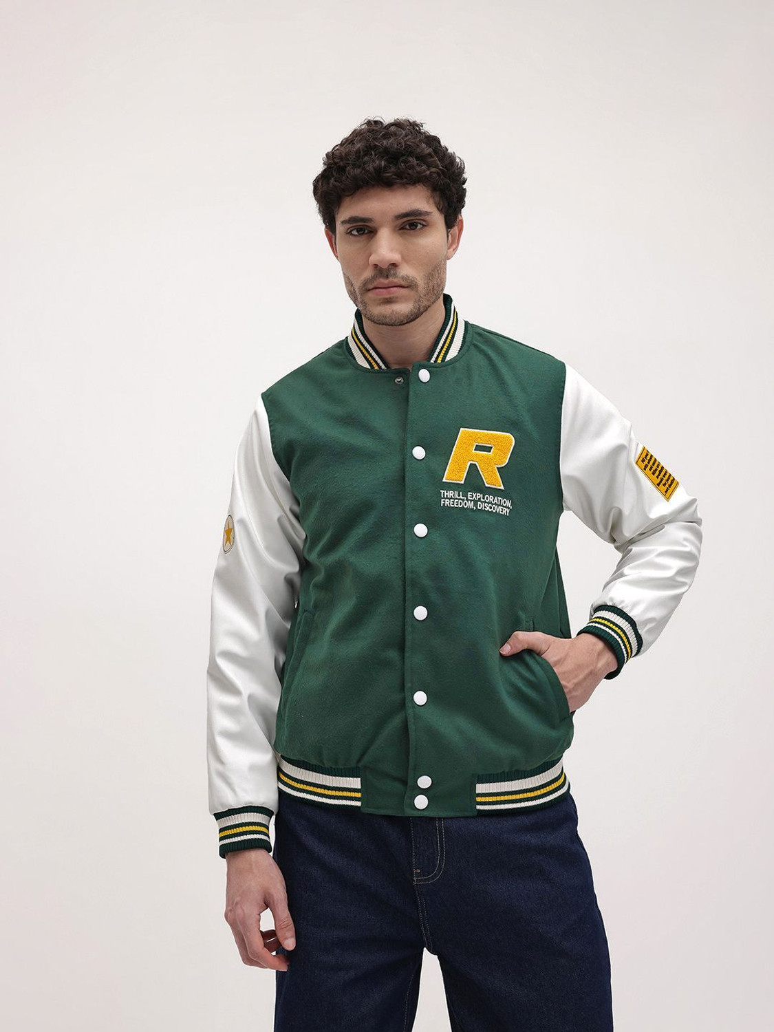 Image of Roadster Full Sleeve Self Design Men Jacket