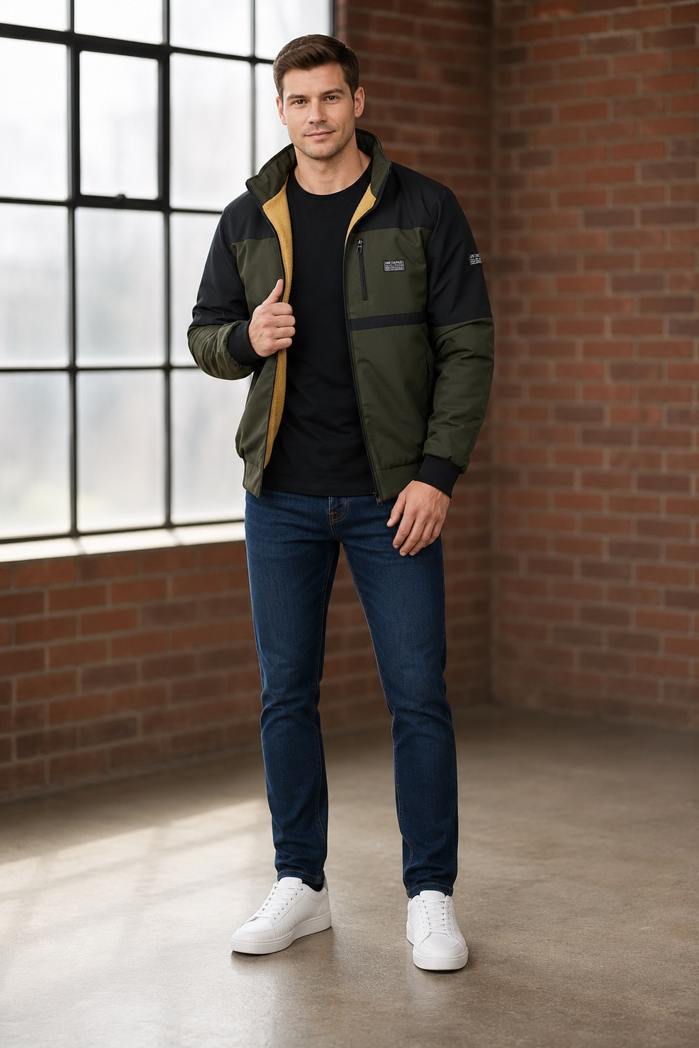 Image of TrendsTalk Men Colorblock Bomber Jacket