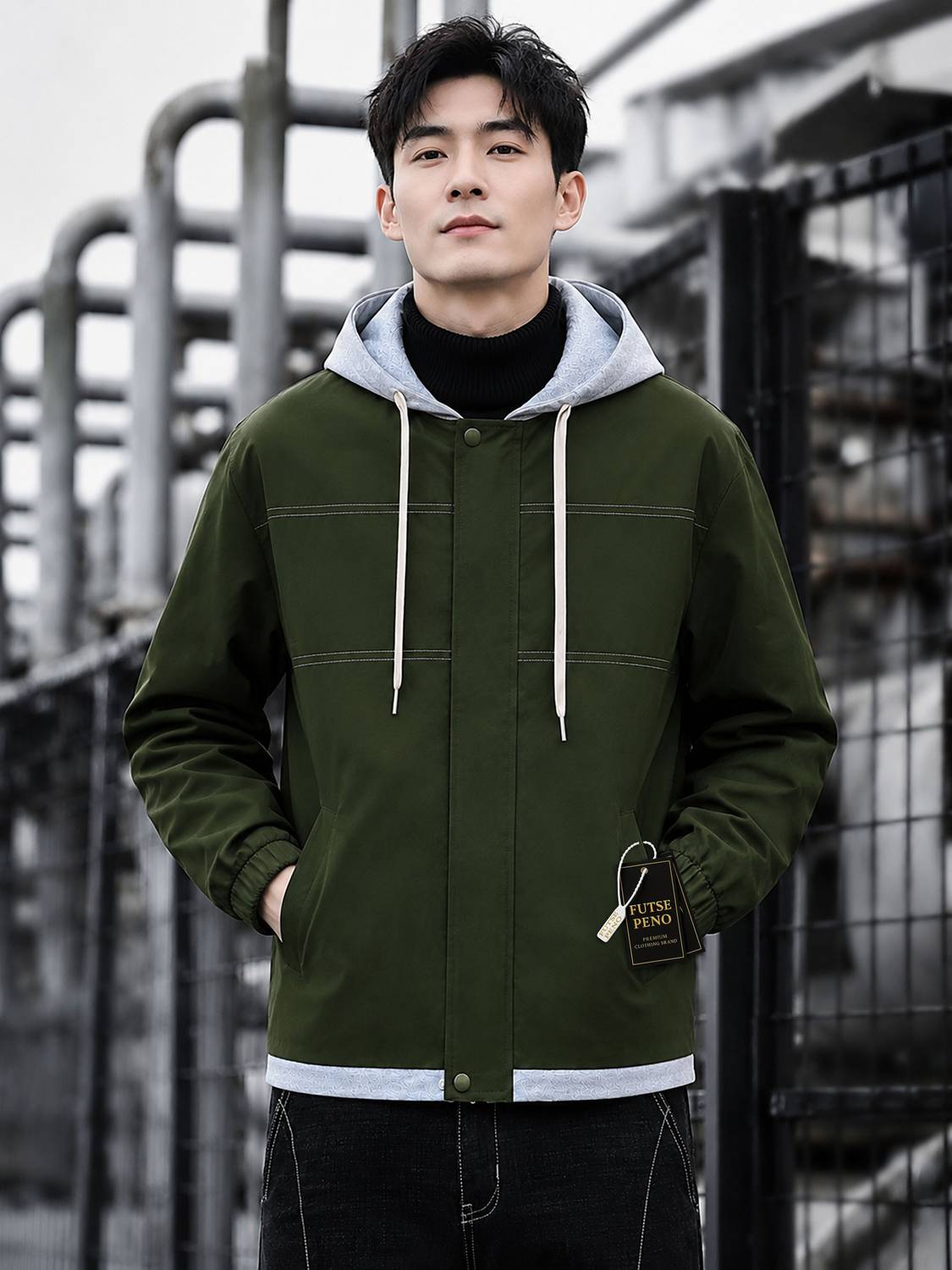 FUTSE PENO Full Sleeve Solid Men Jacket - Image 3