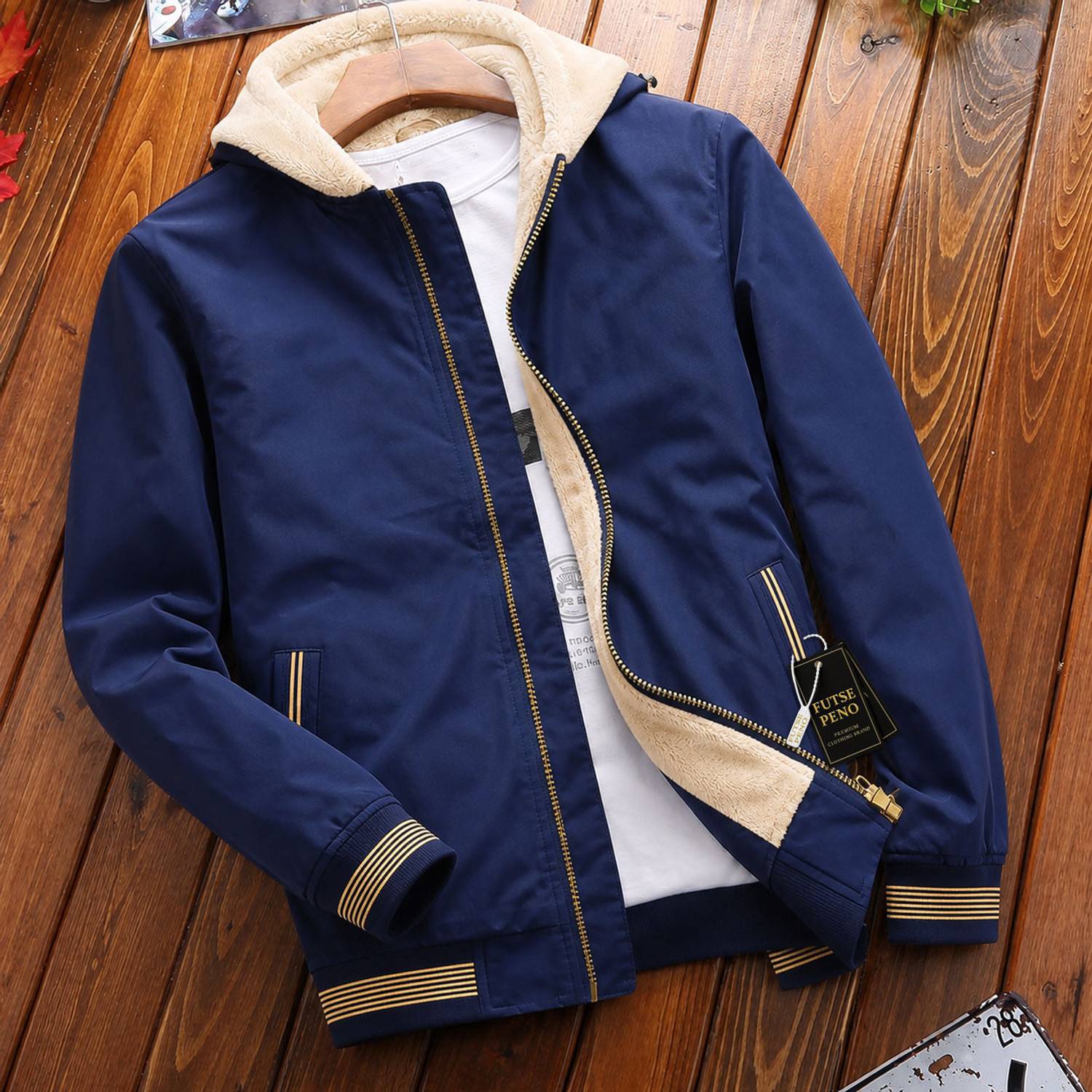 Image of FUTSE PENO Full Sleeve Striped Men & Women Jacket