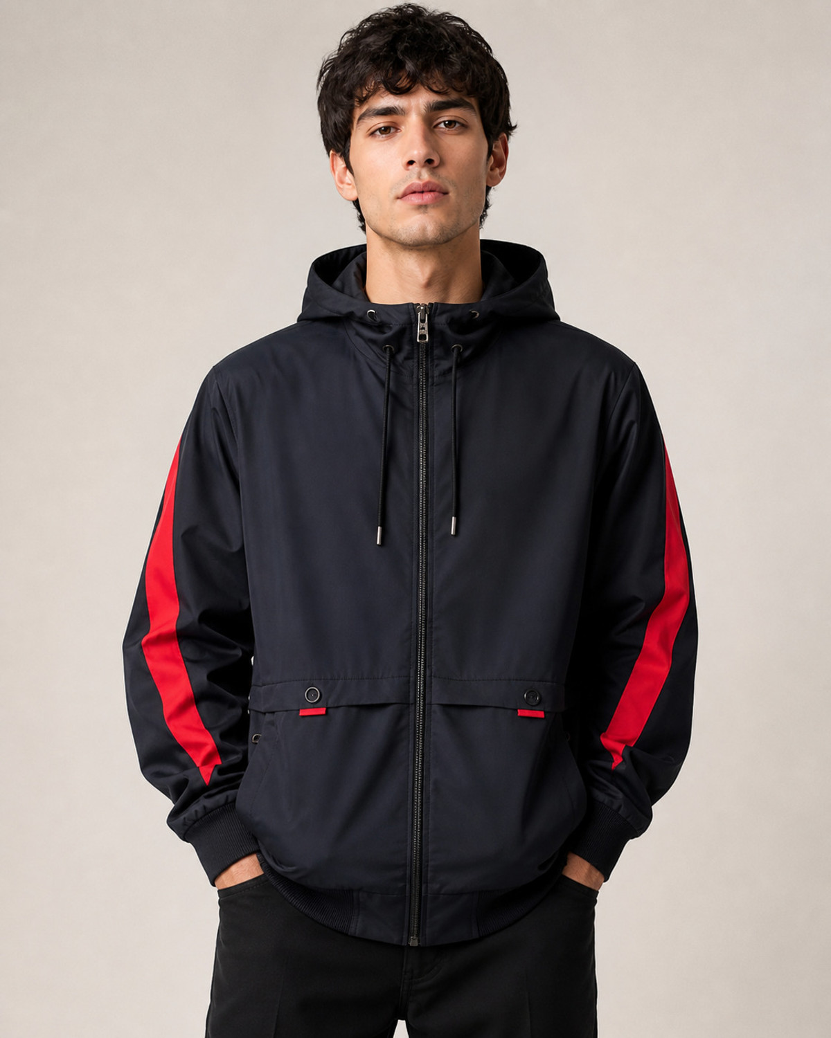 Image of areeba Full Sleeve Solid Men Jacket