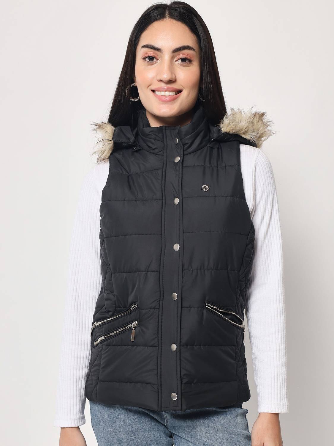 BEATNIK Sleeveless Solid Women Jacket