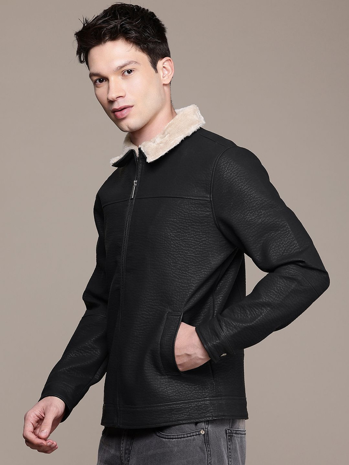 Image of WROGN Full Sleeve Solid Men Jacket