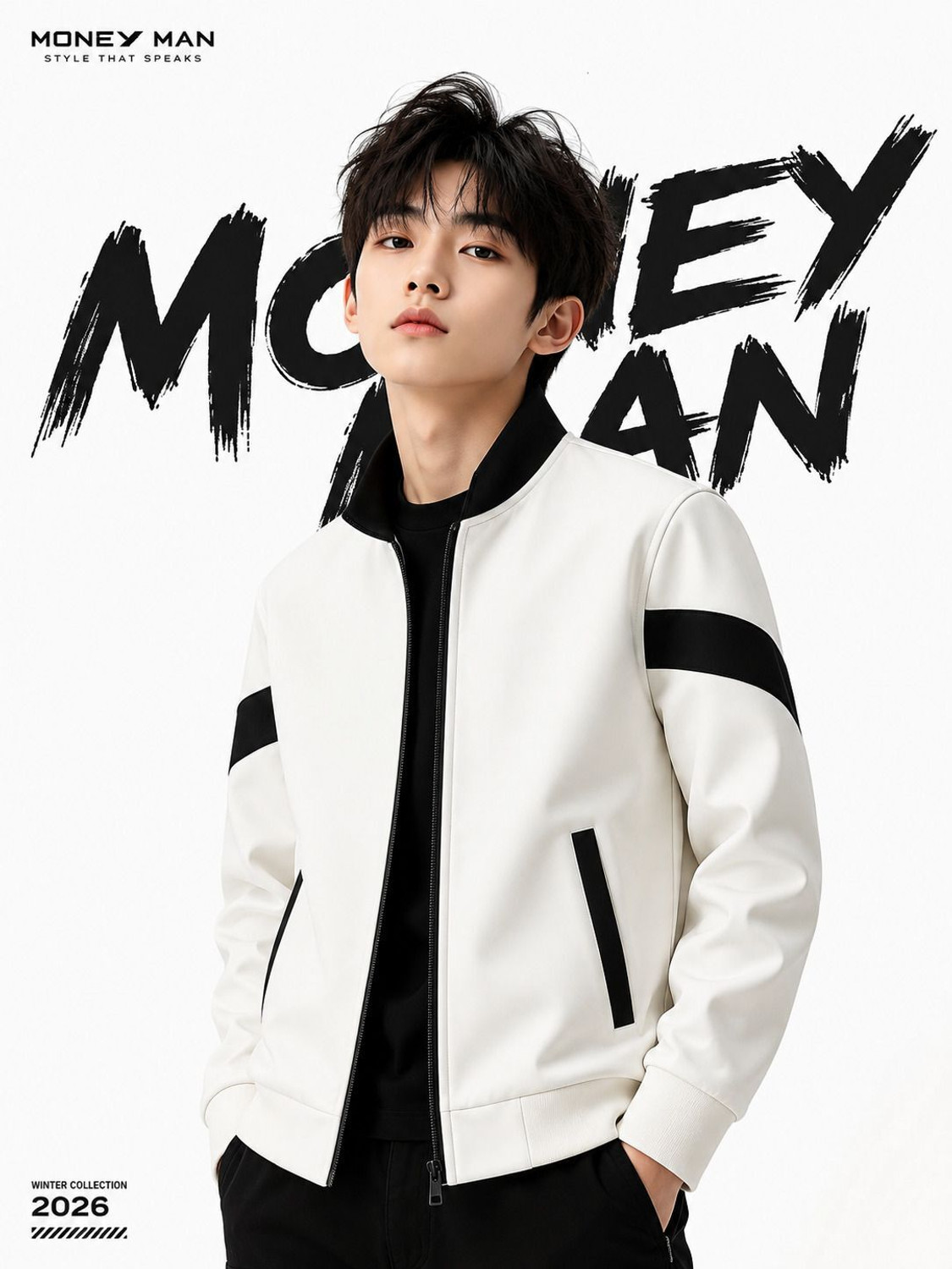 Image of Money man Full Sleeve Colorblock Men Jacket