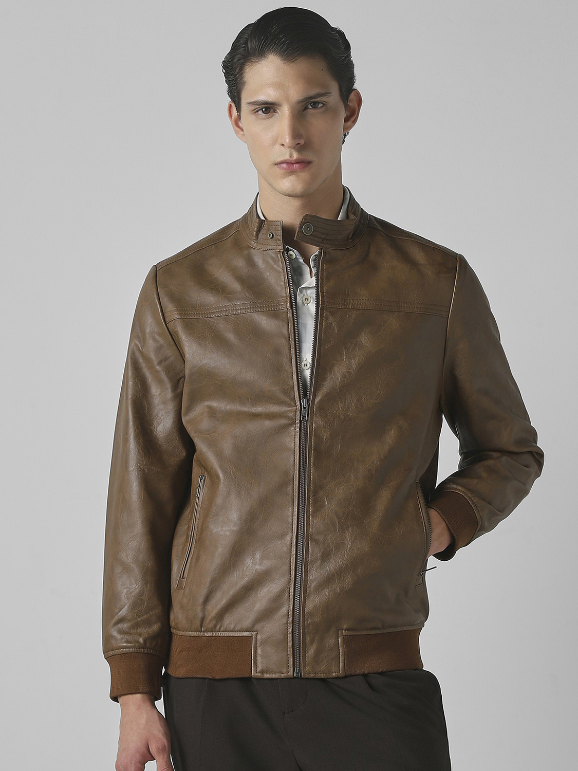 Image of MUFTI Full Sleeve Solid Men Jacket
