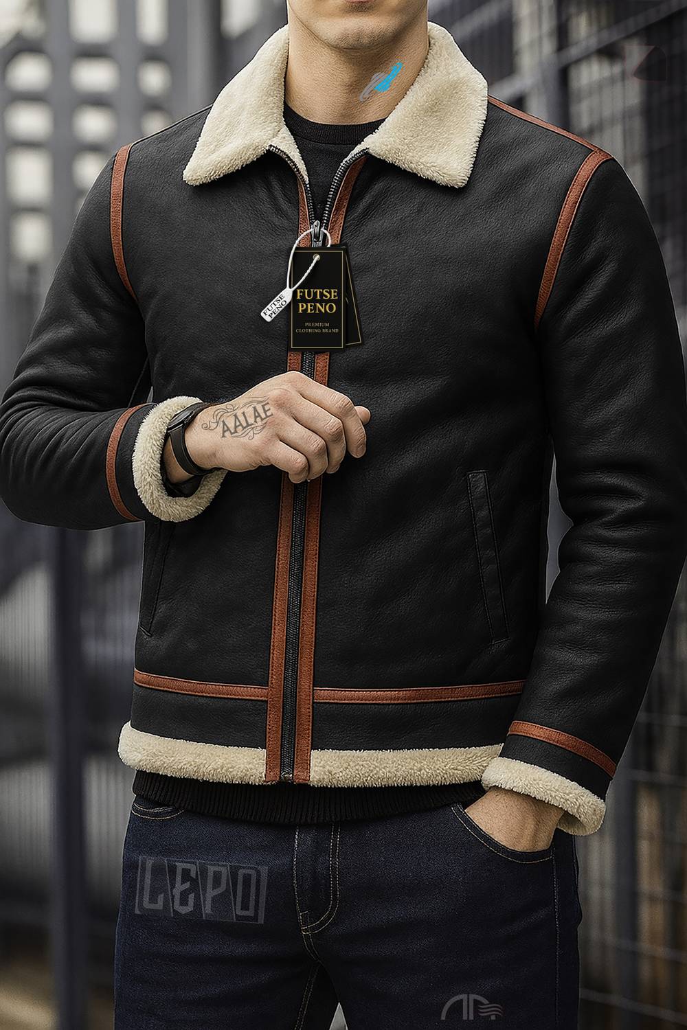 FUTSE PENO Full Sleeve Striped Men Jacket - Image 3