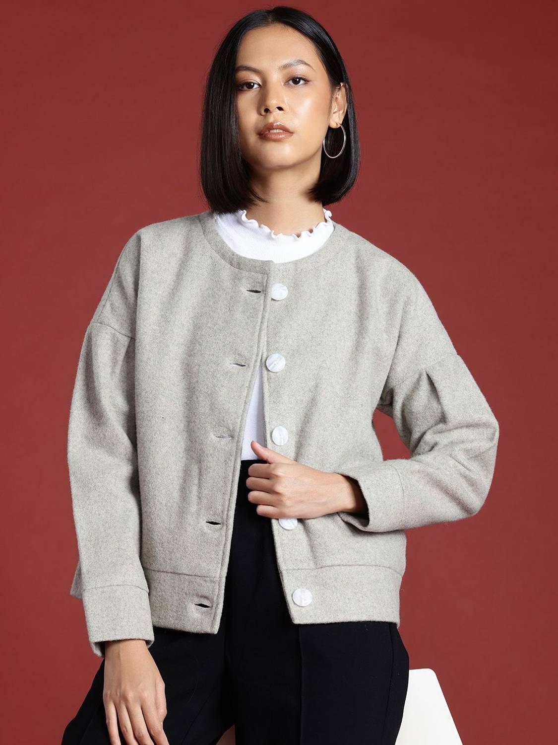 all about you Full Sleeve Solid Women Jacket
