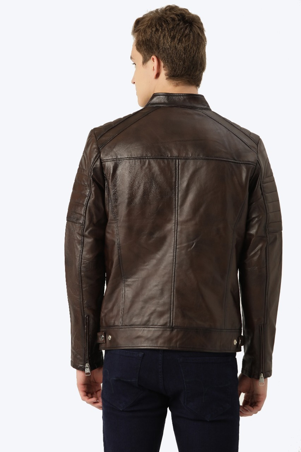 Image of Leather Retail Full Sleeve Solid Men Jacket