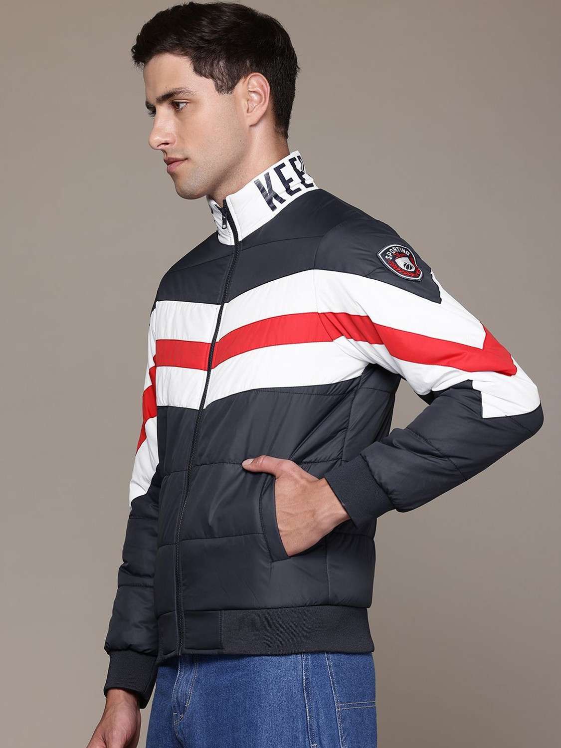 Image of Roadster Full Sleeve Colorblock Men Jacket