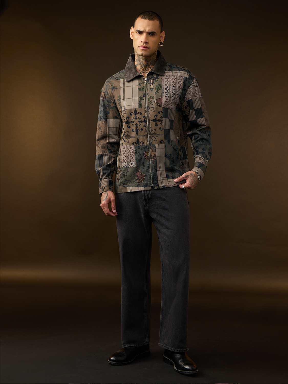 Image of The Souled Store Full Sleeve Graphic Print Men Jacket