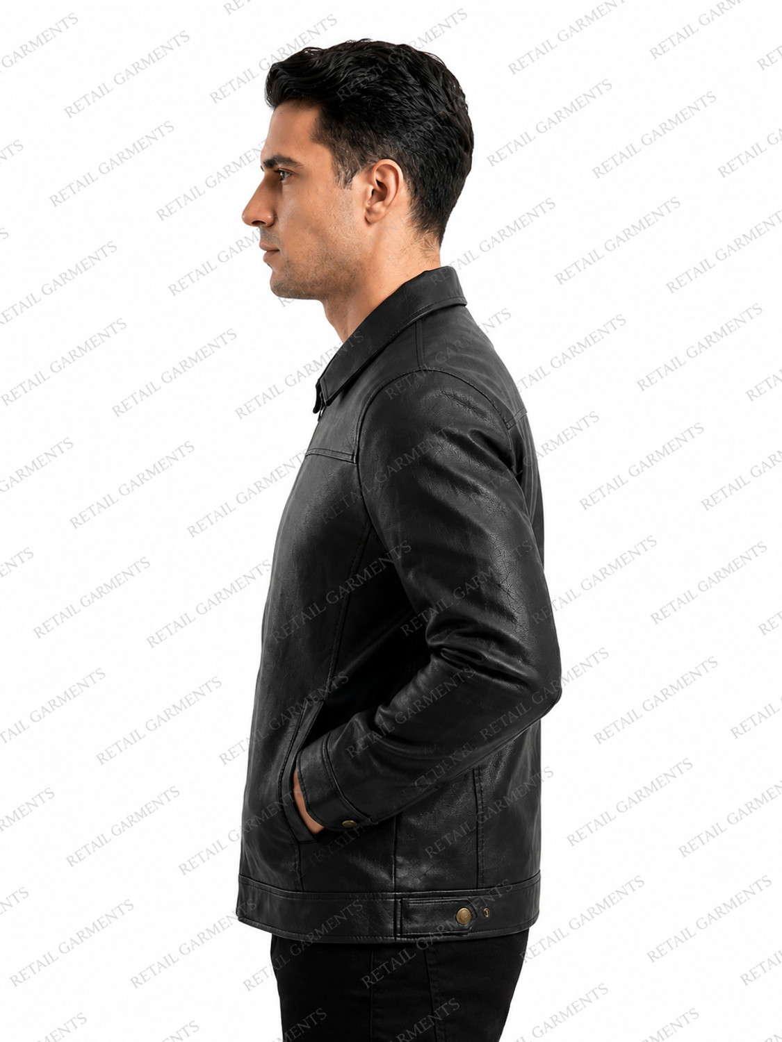 Image of RETAIL GARMENTS Full Sleeve Solid Men Jacket