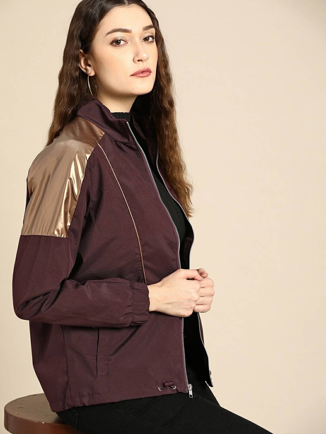 all about you Full Sleeve Colorblock Women Jacket