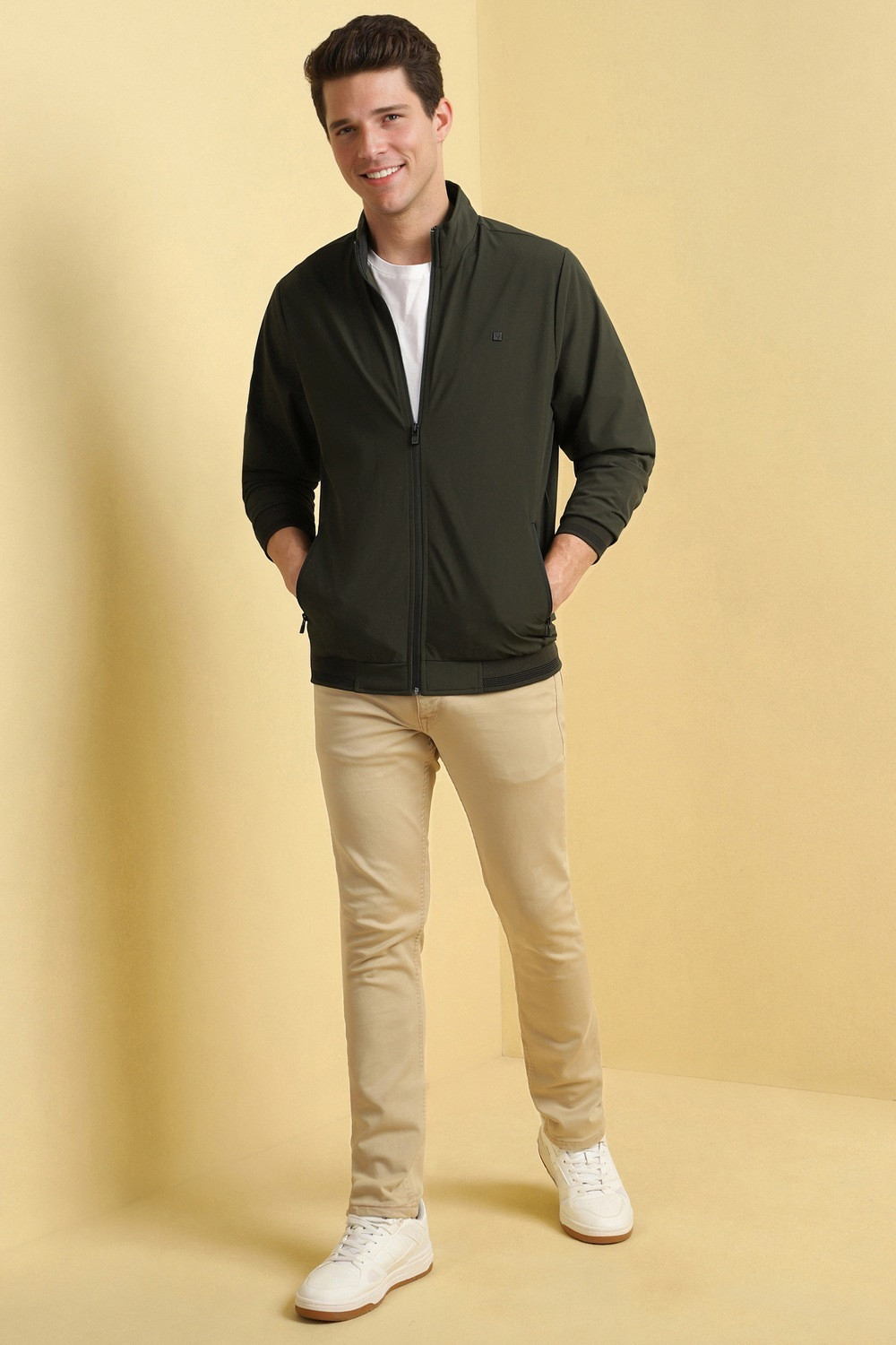 Image of Allen Solly Full Sleeve Solid Men Jacket