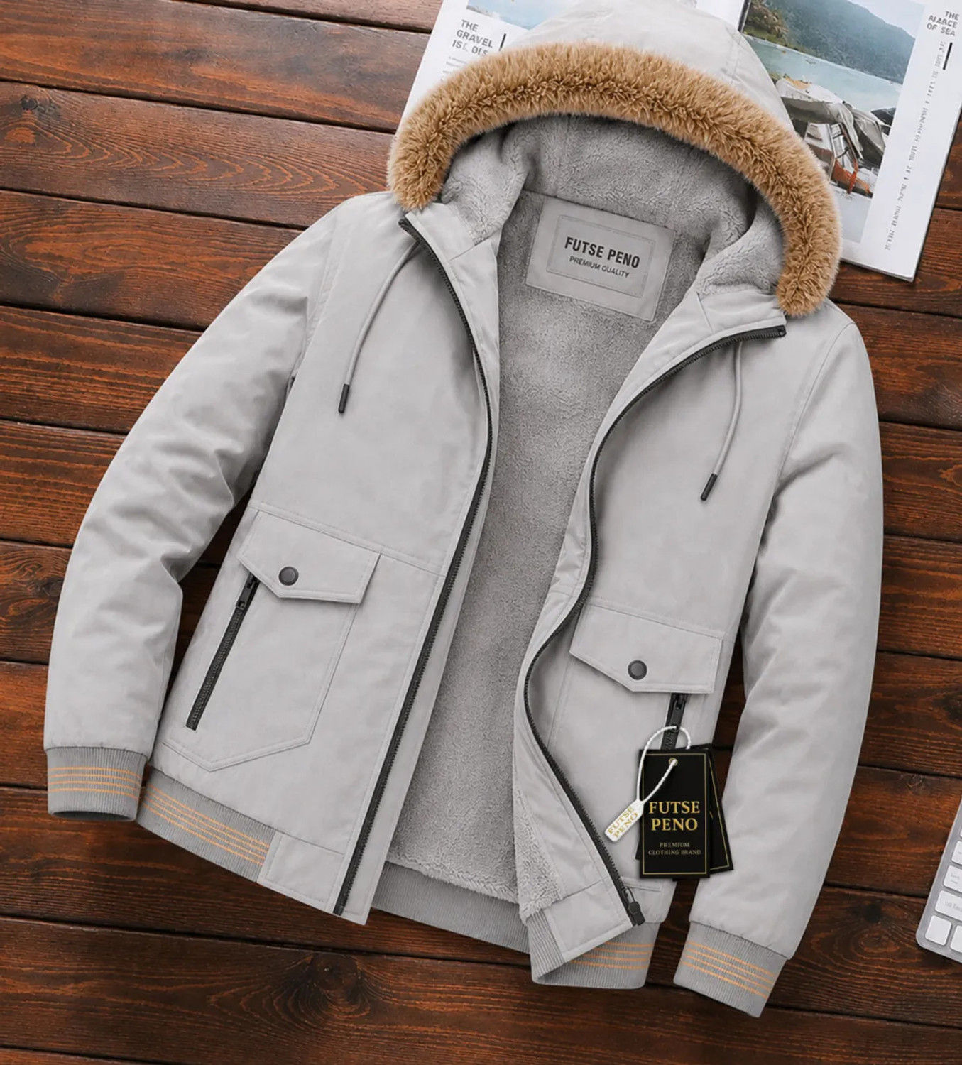 Image of FUTSE PENO Men Solid Casual Jacket