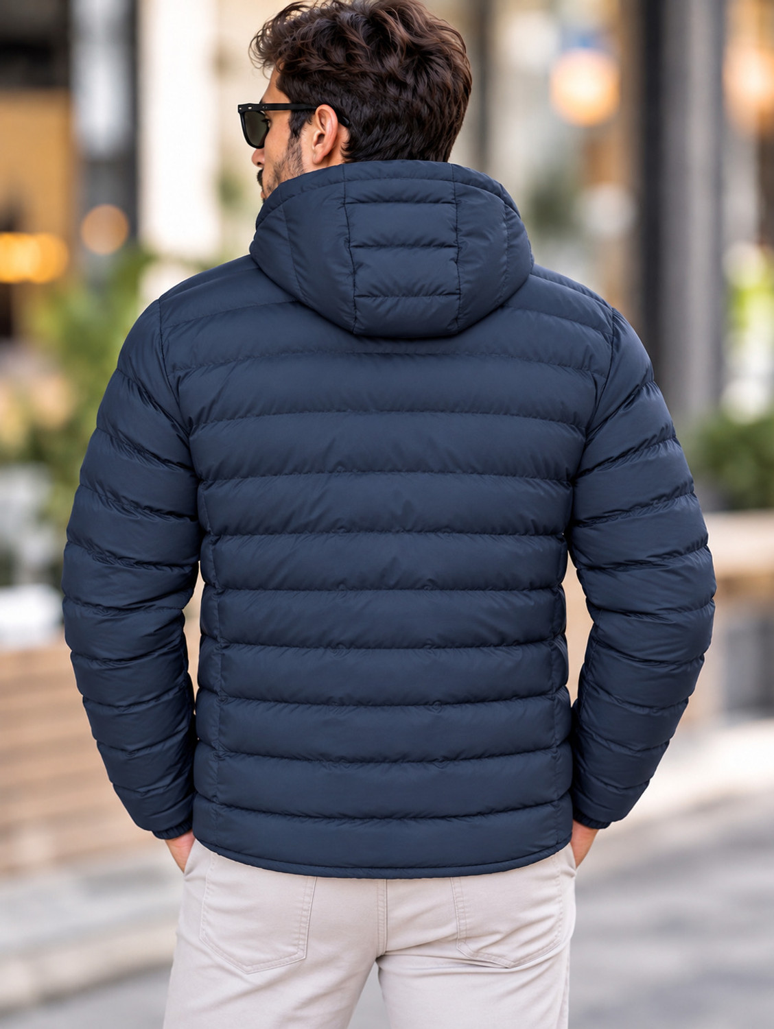 Image of VEMRIS Men Striped Puffer Jacket