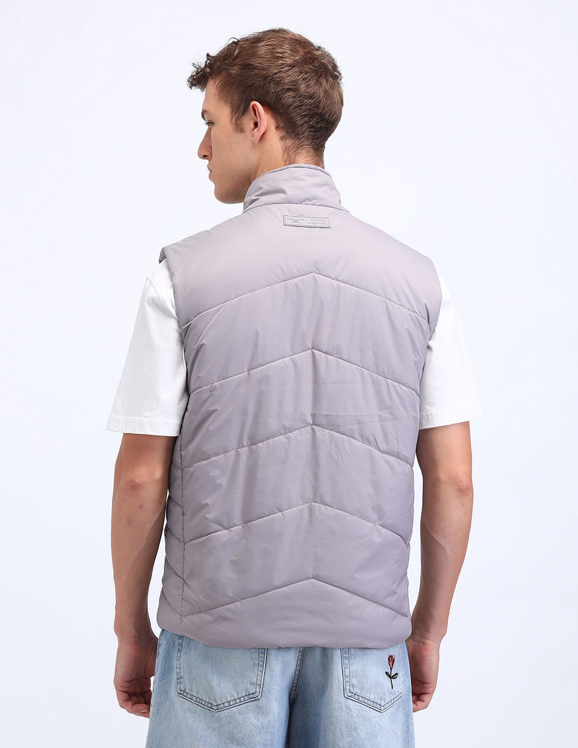 Image of FLYING MACHINE Sleeveless Solid Men Jacket