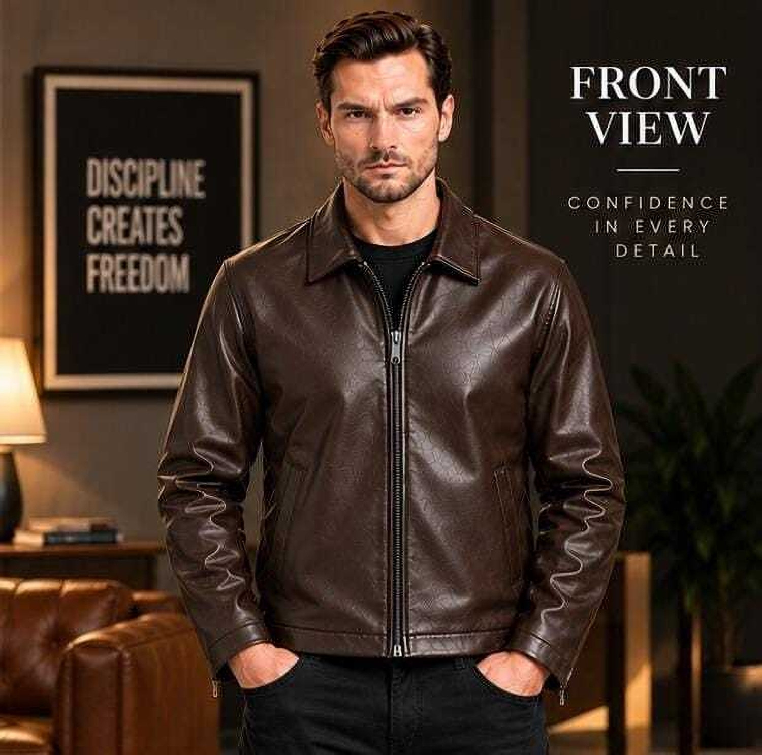 Image of NEW ZONE Full Sleeve Solid Men Jacket