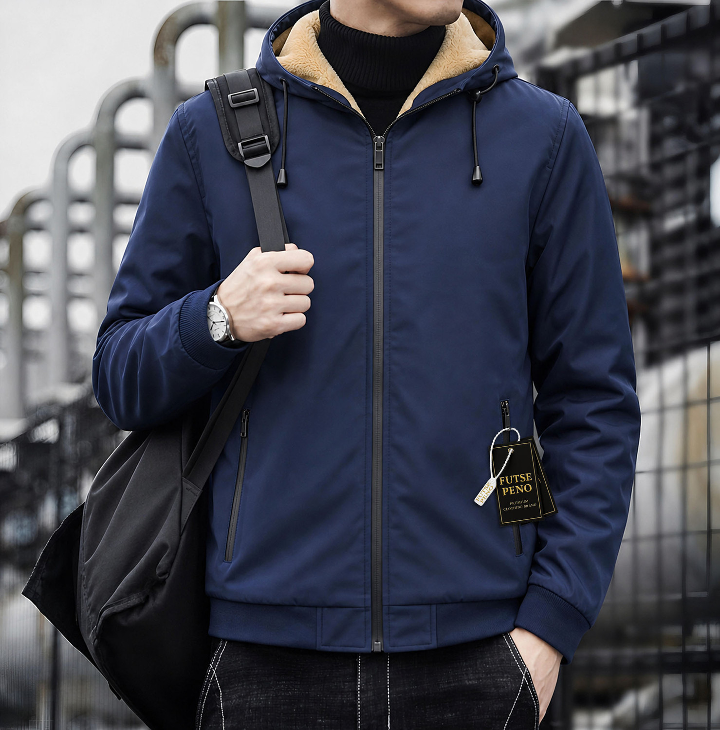 Image of FUTSE PENO Full Sleeve Solid Men & Women Jacket