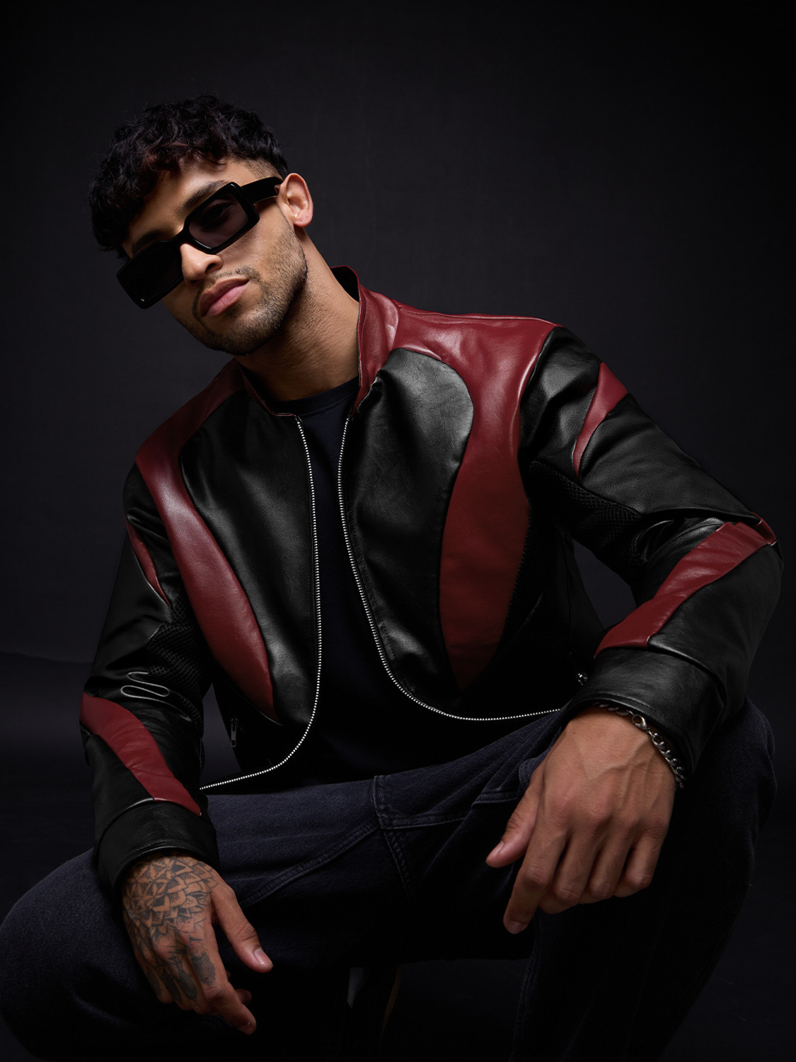 Image of The Souled Store Full Sleeve Self Design Men Jacket