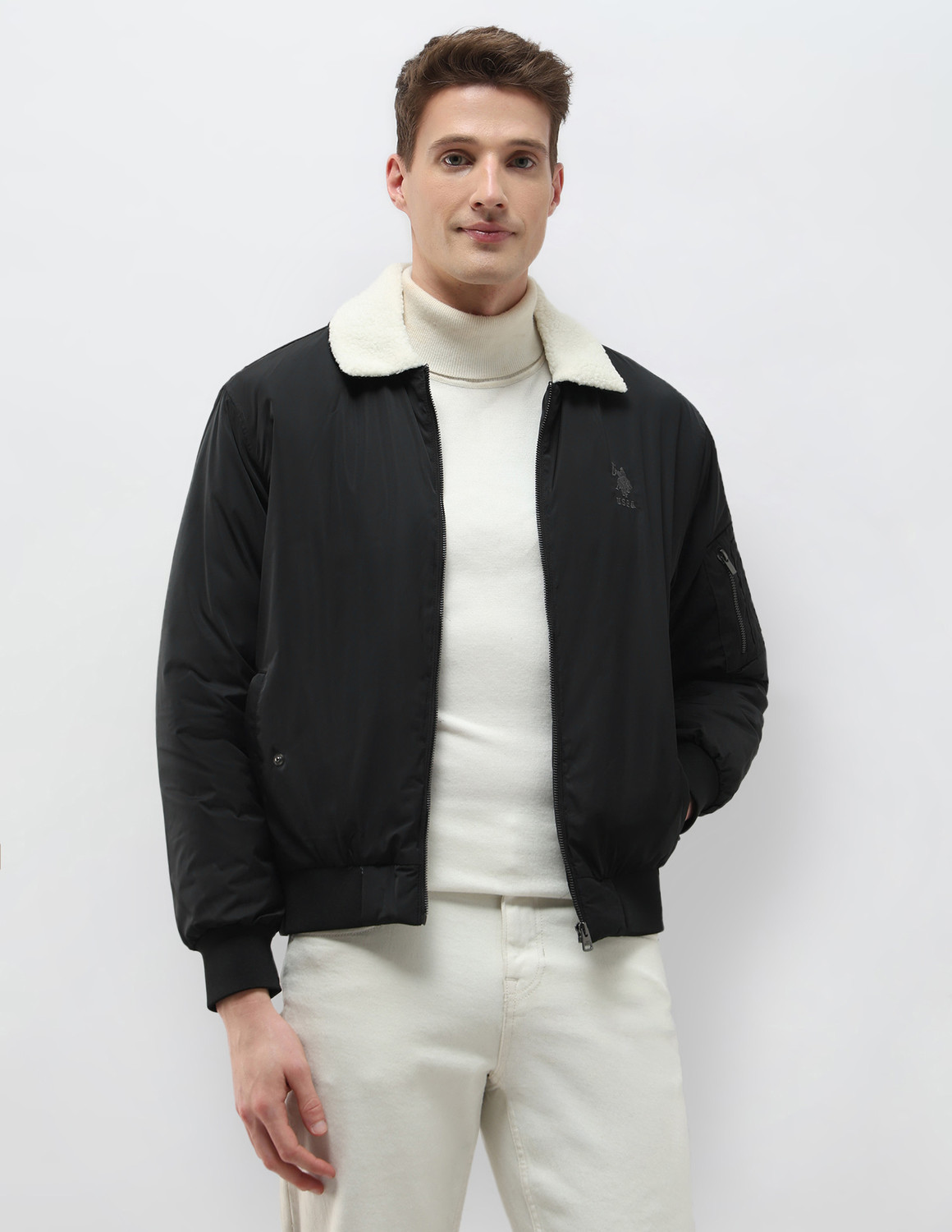 Image of U.S. Polo Assn. Denim Co. Full Sleeve Solid Men Jacket