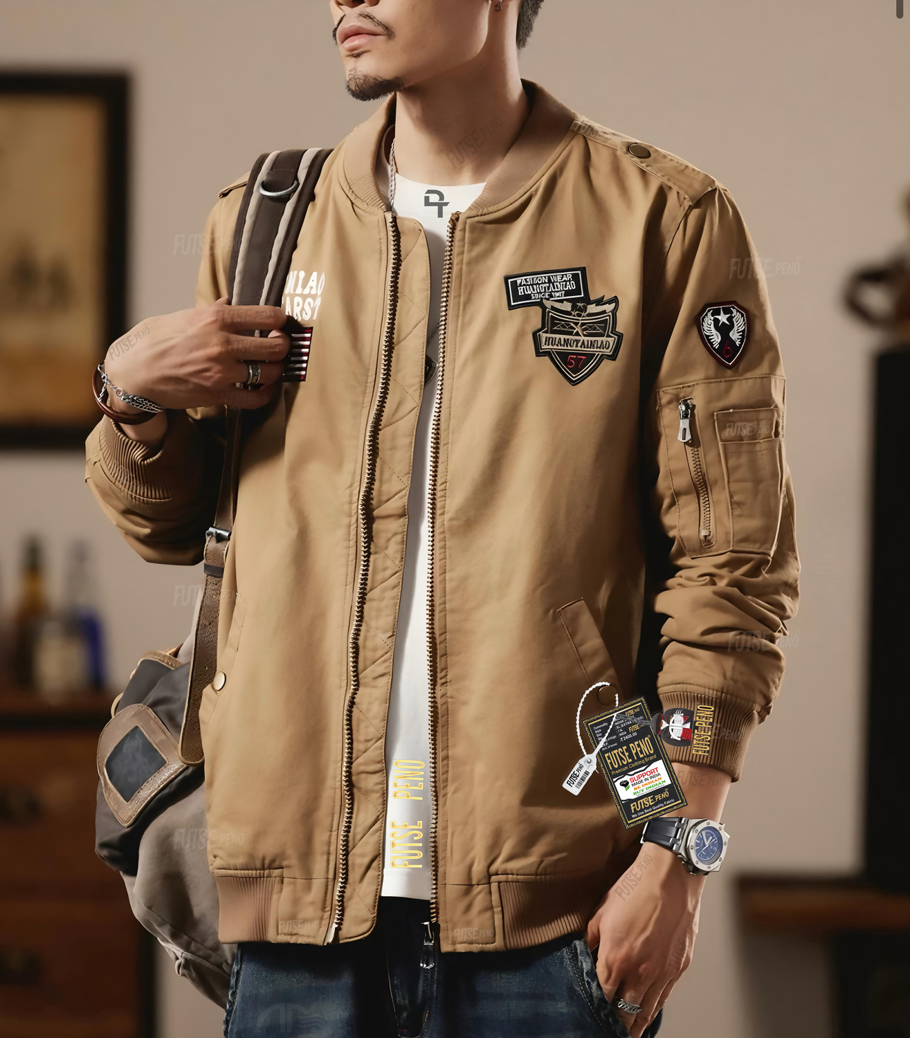 Image of FUTSE PENO Full Sleeve Solid Men Jacket
