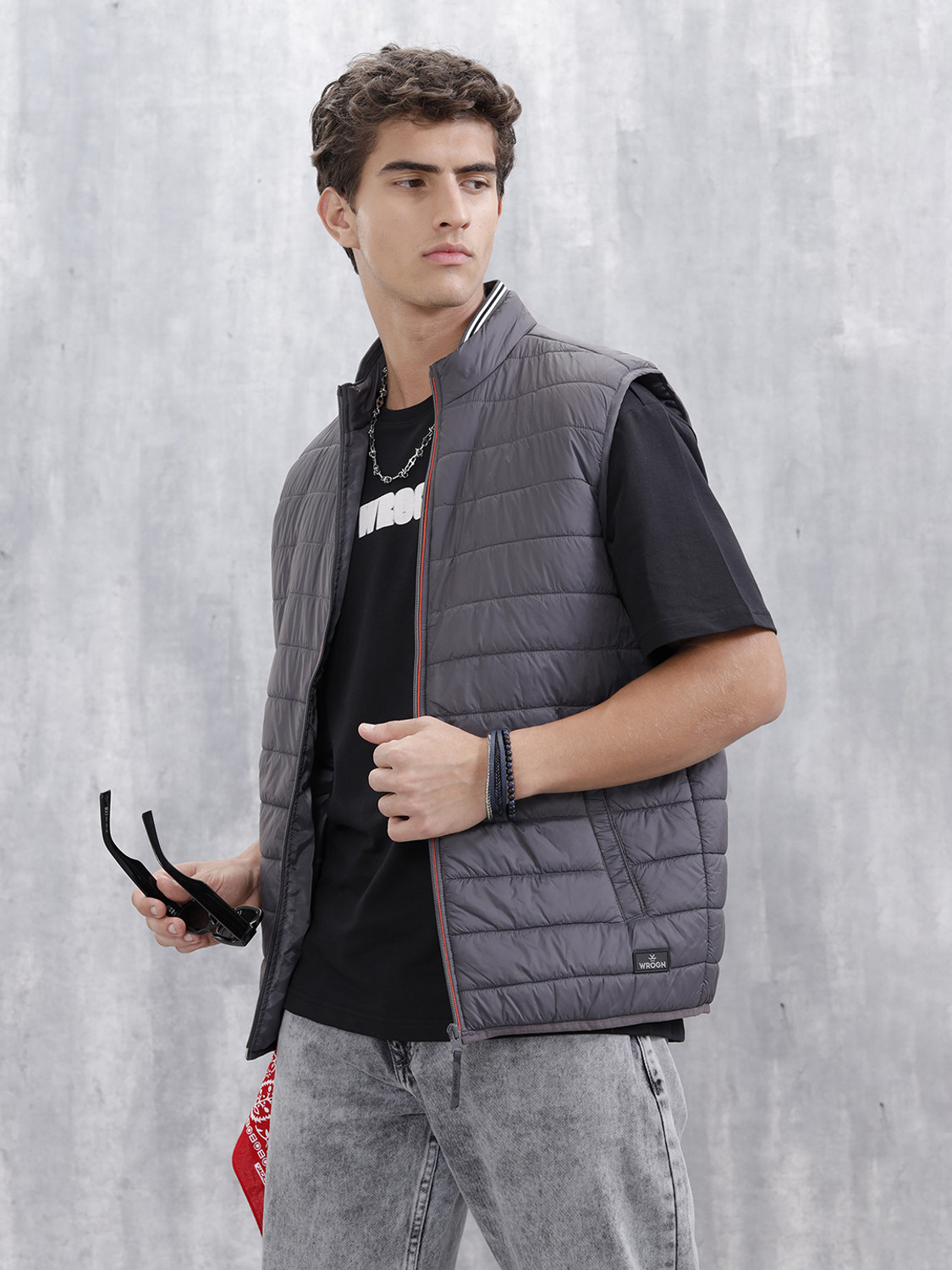 Image of WROGN Men Solid Casual Jacket