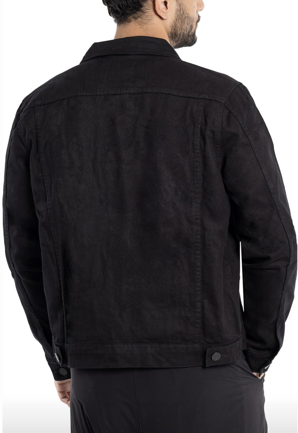 Image of Masterly Weft Full Sleeve Self Design Men Denim Jacket