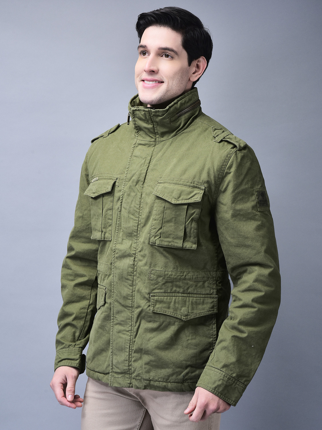 Image of WOODLAND Full Sleeve Solid Men Jacket