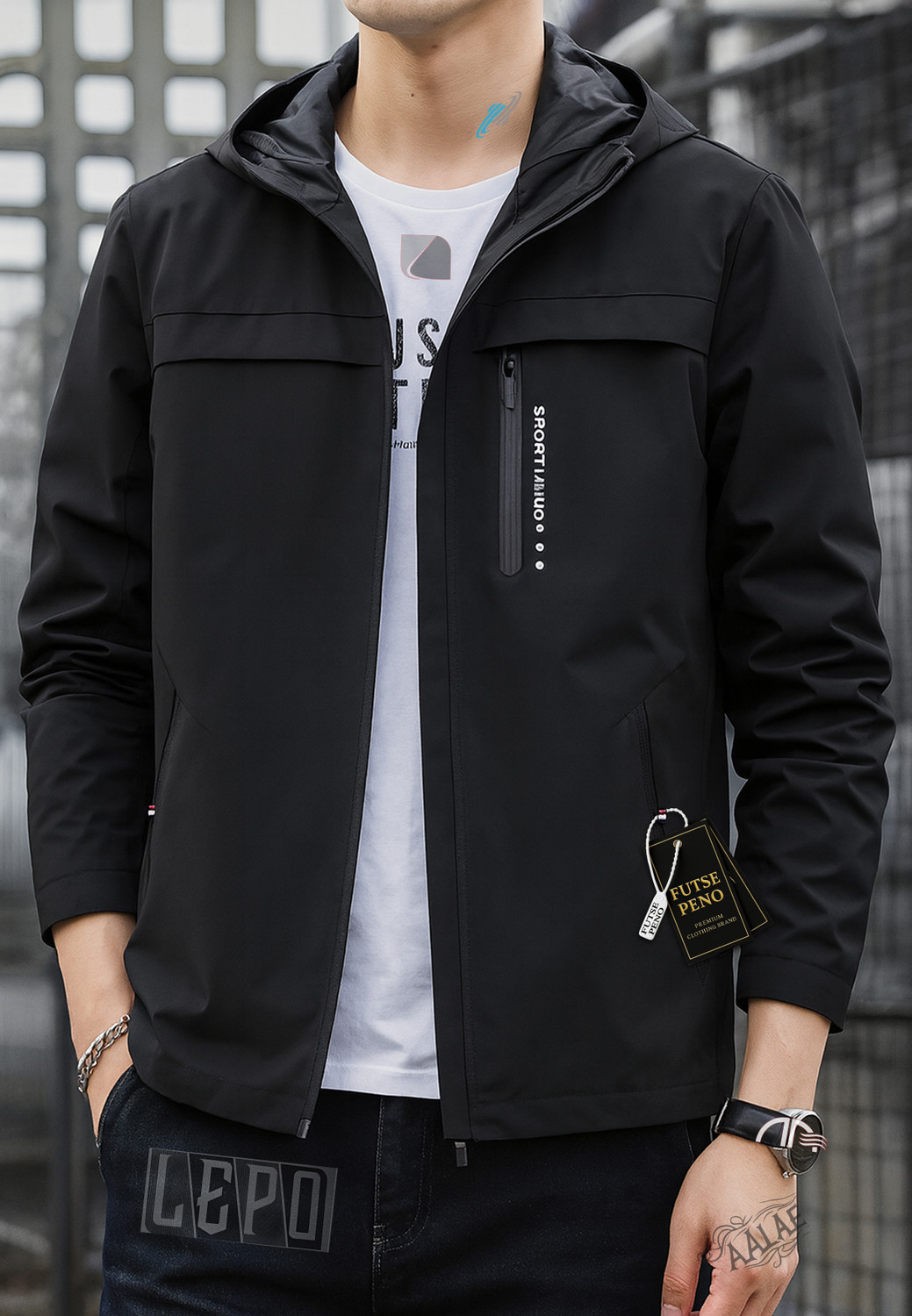 Image of FUTSE PENO Full Sleeve Solid Men Jacket