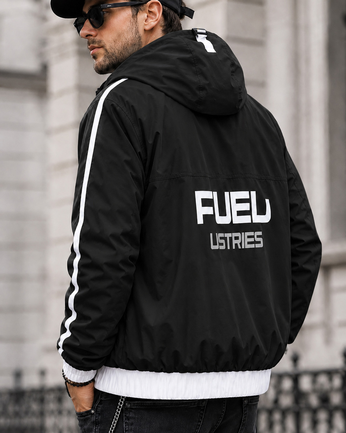 Image of Plus91 Full Sleeve Striped Men Jacket
