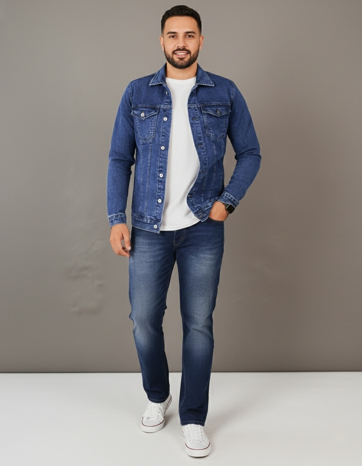 Image of Klyro Full Sleeve Washed Men Denim Jacket