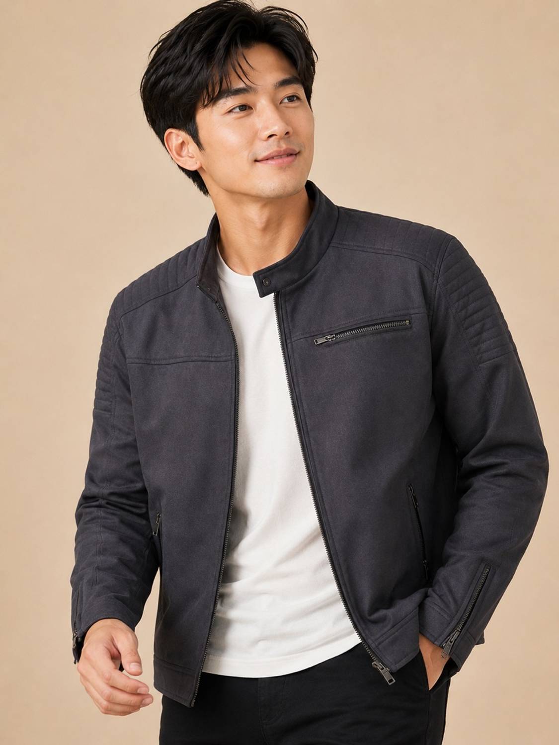 I, M BACK Full Sleeve Self Design Men Jacket - Image 1