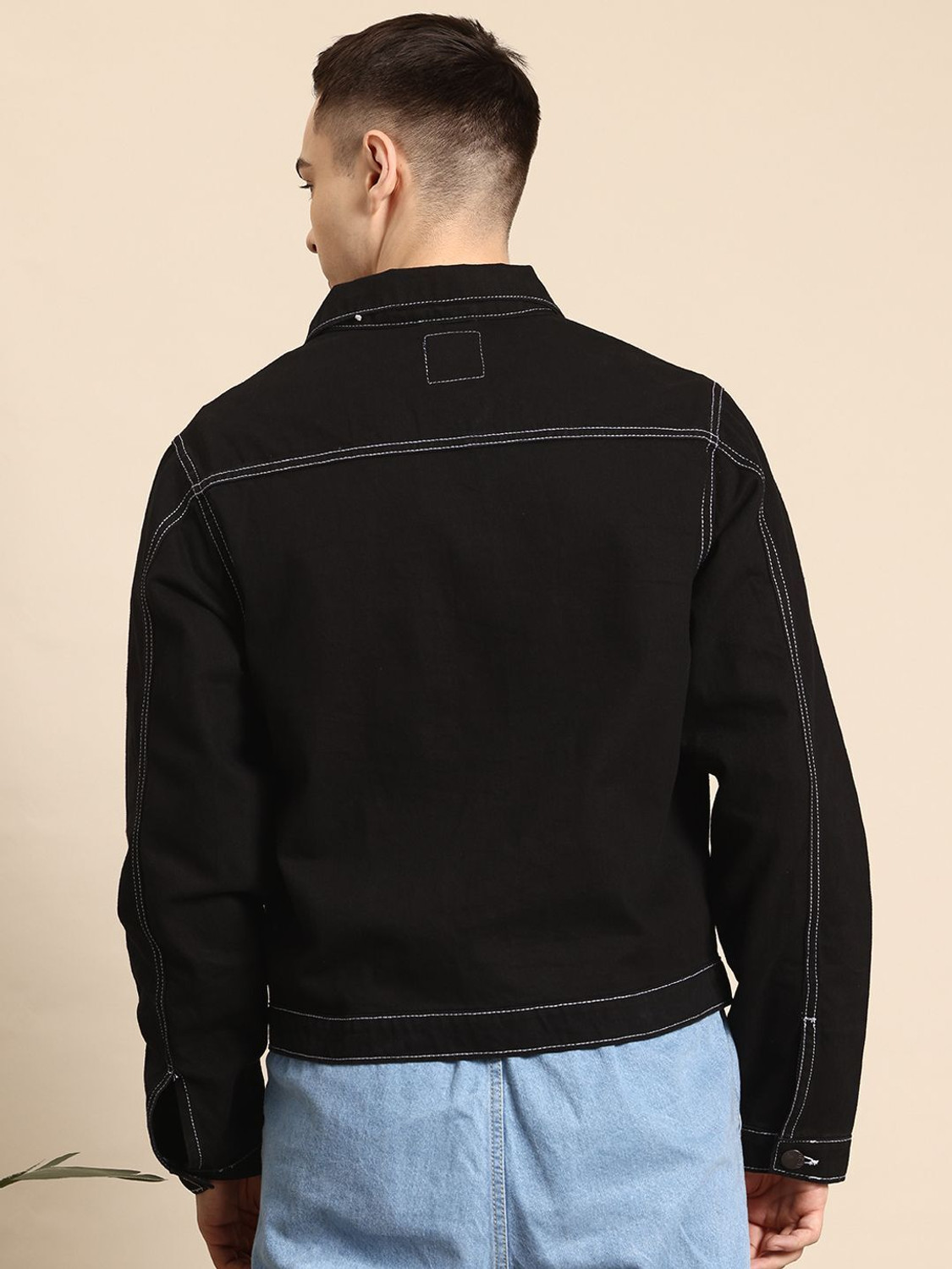 Image of Mast & Harbour Full Sleeve Solid Men Denim Jacket