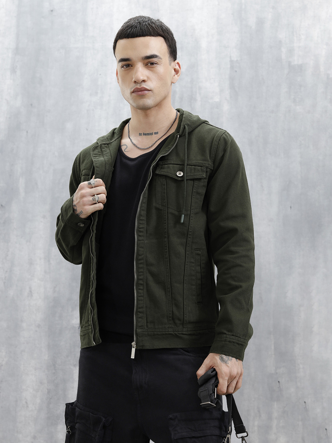 Image of WROGN Men Solid Casual Jacket